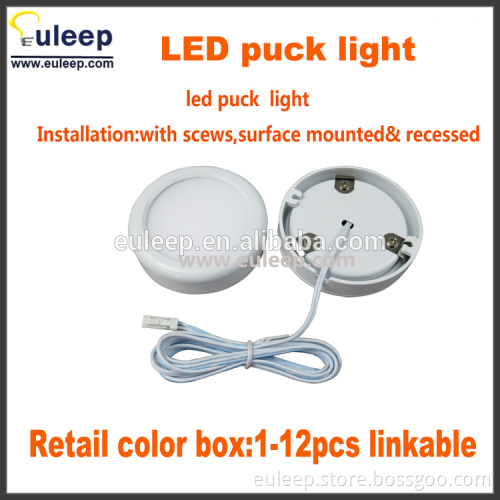 2W 3W 4W led puck light,led cabinet light, led under cabinet light, install by magnetic